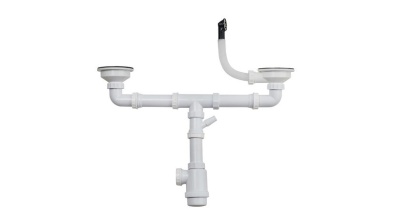 Слив 3 ½ с круглым переливом для 2-х чашевой мойки